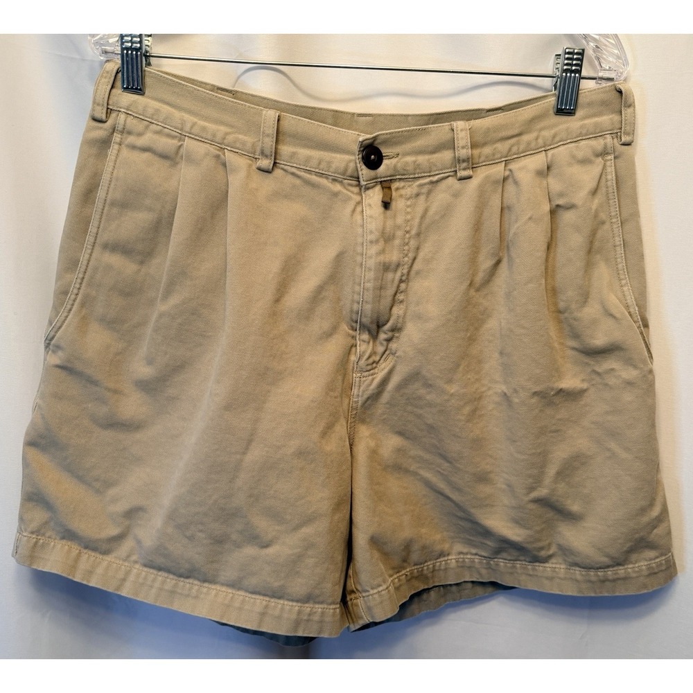 Vintage Patagonia Pleated Twill Shorts Men's Size 34 Tan 100% Cotton 6" Inseam
